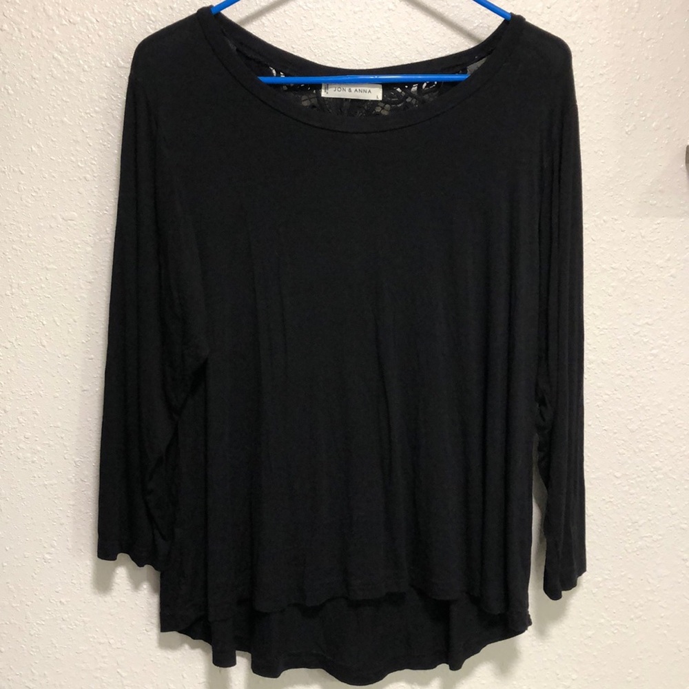 Jon & Anna Women’s Black Long Sleeve Shirt Size Large